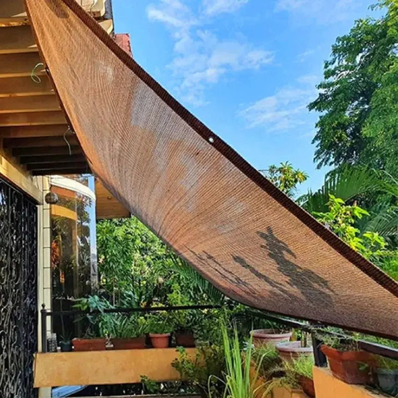 Brown Rectangular UV-Resistant Shade Sail