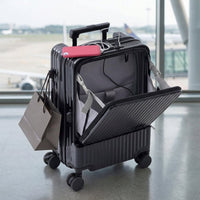 Carry-On Suitcase with Front Pocket – Easy Access and Charging