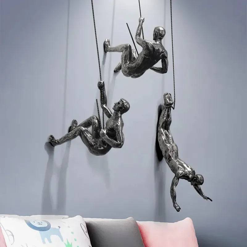 Climbing Figures Wall Decor – Modern Art Set