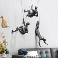 Climbing Wall Sculpture – Symbol of Strength & Growth – Handmade Resin & Iron Wire Art