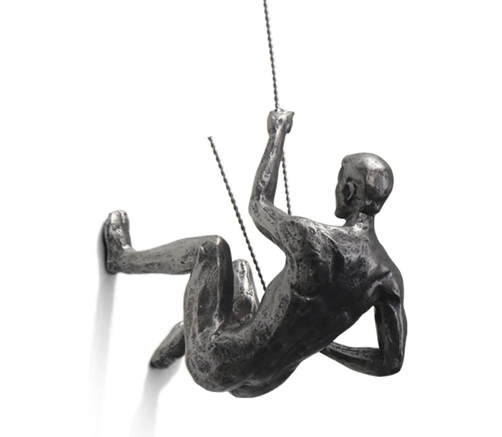 Climbing Wall Sculpture – Symbol of Strength & Growth – Handmade Resin & Iron Wire Art
