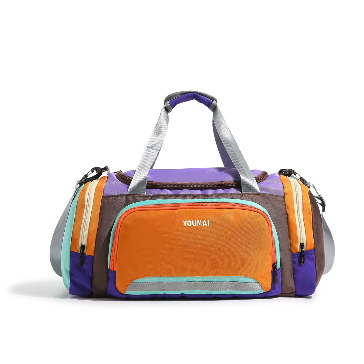 Colorful Multi-Compartment Sports Duffel Bag