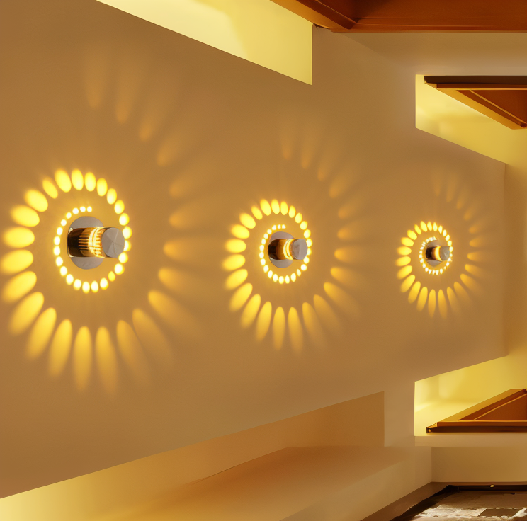 Colorful Spiral Cylinder LED Wall Light – Modern Indoor Lighting