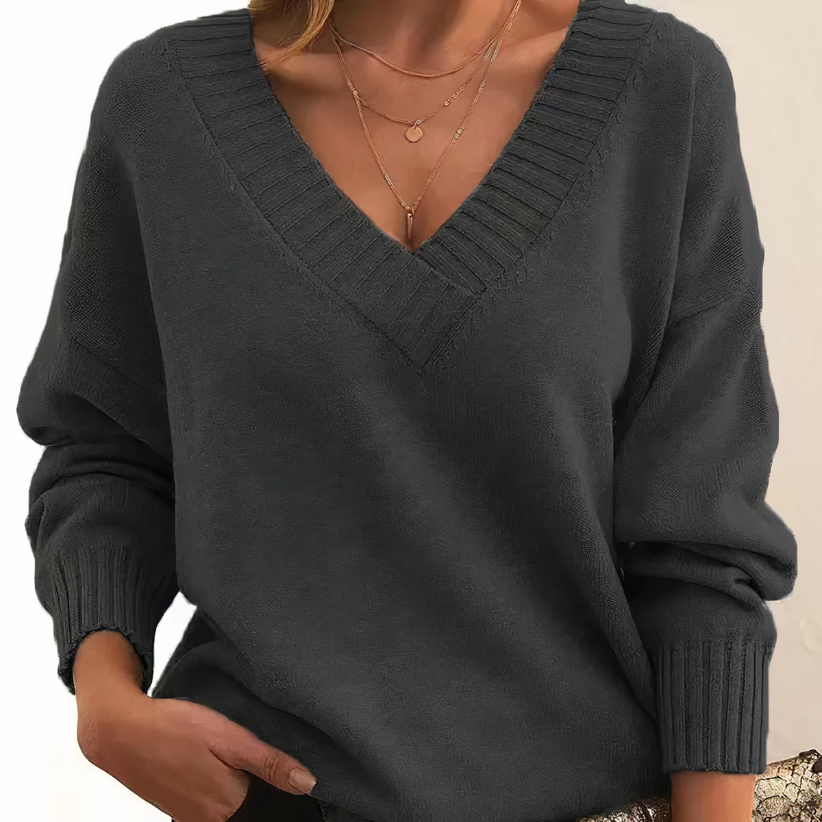 Cosy Winter V-Neck Jumper for Women