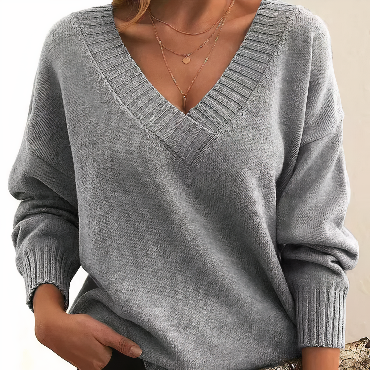 Cosy Winter V-Neck Jumper for Women