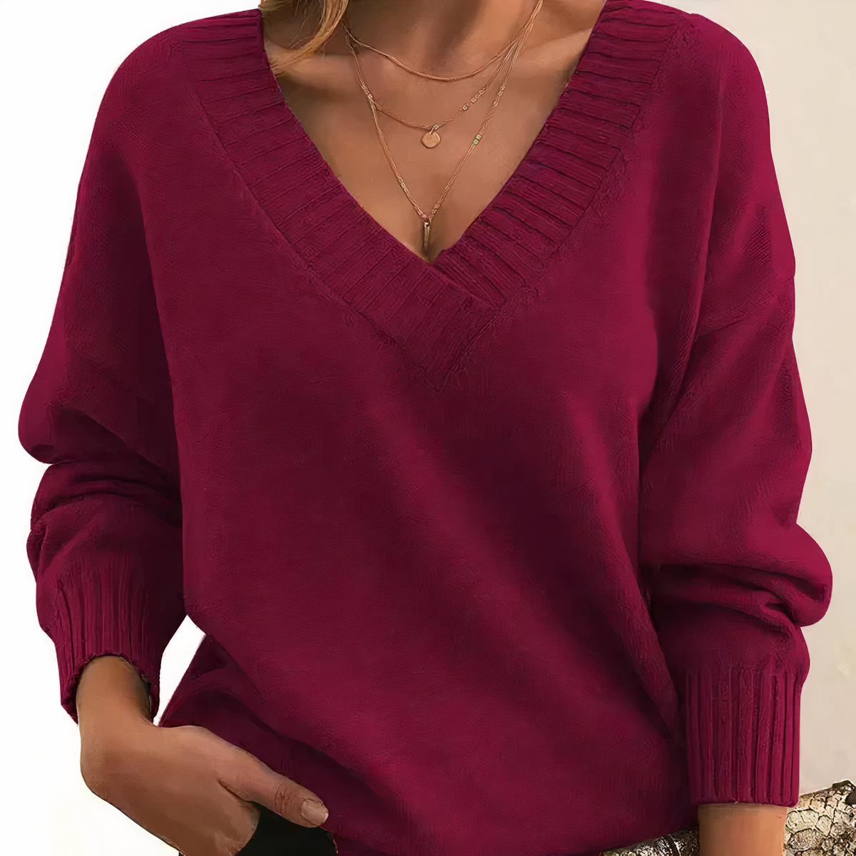 Cosy Winter V-Neck Jumper for Women