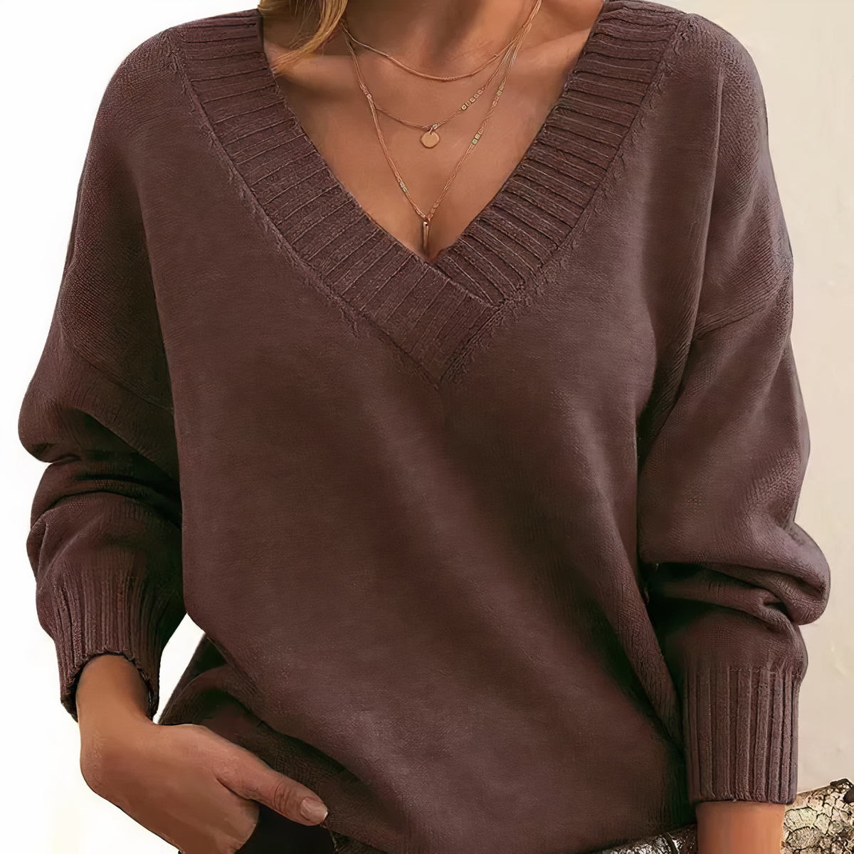 Cosy Winter V-Neck Jumper for Women