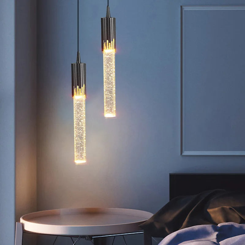 Cylindrical Glass Pendant Light