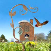 Decorative Metal Birdhouse Garden Stake