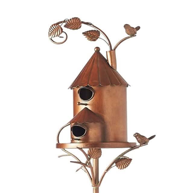 Decorative Metal Birdhouse Garden Stake