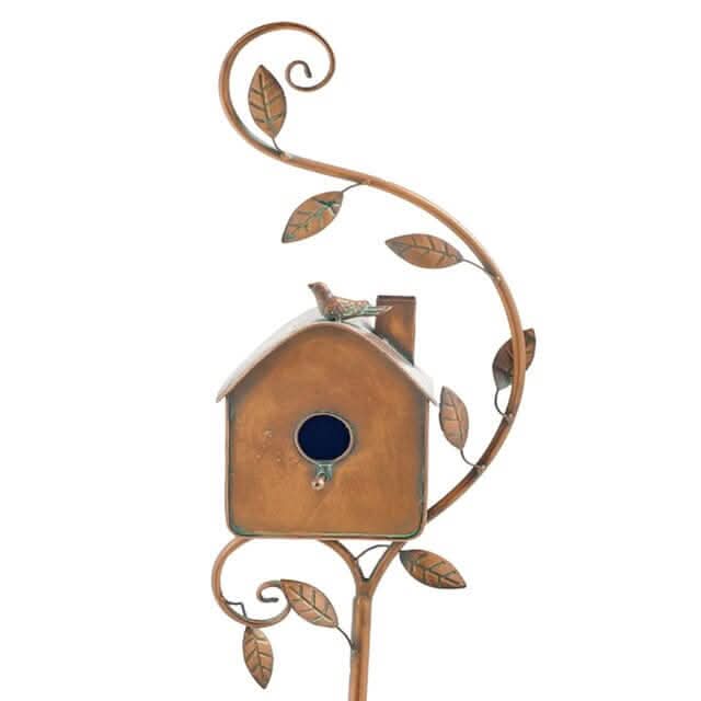 Decorative Metal Birdhouse Garden Stake
