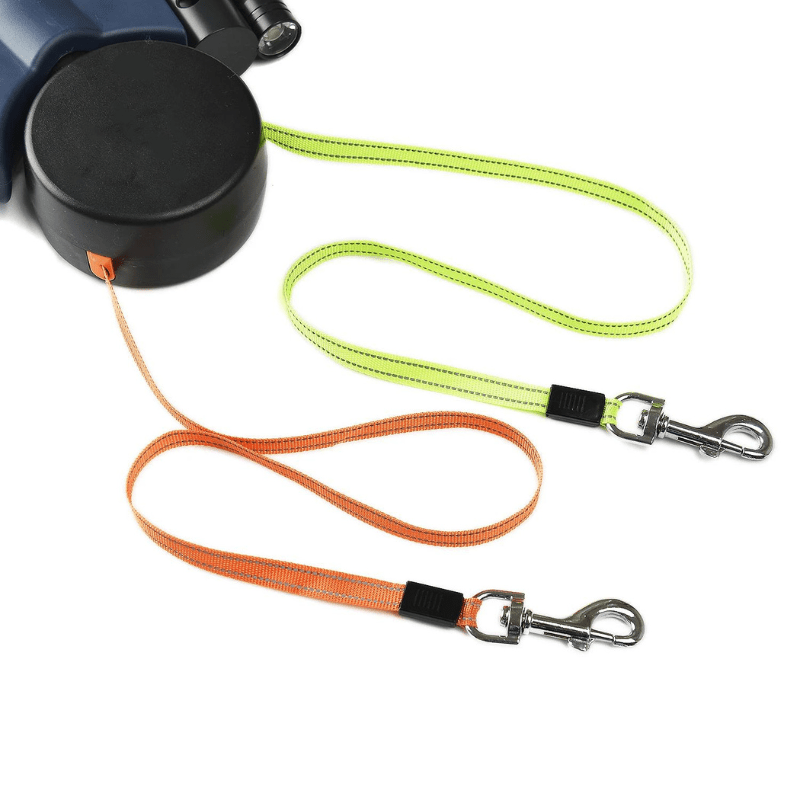 Dual Dog Leash with LED Light and Durable Construction