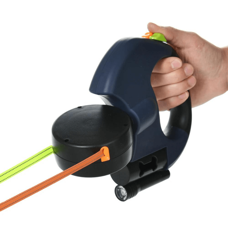 Dual Dog Leash with LED Light and Durable Construction