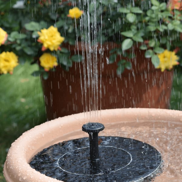 Eco-Friendly Solar Fountain with Bird Bath for Relaxation and Harmony in the Garden