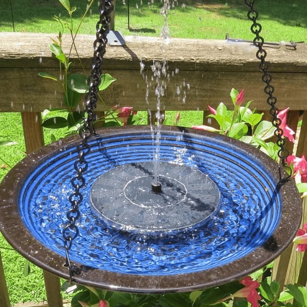Eco-Friendly Solar Fountain with Bird Bath for Relaxation and Harmony in the Garden