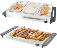 Electric Buffet Food Warmer with 3 x 2.5L Trays and Adjustable Temperature