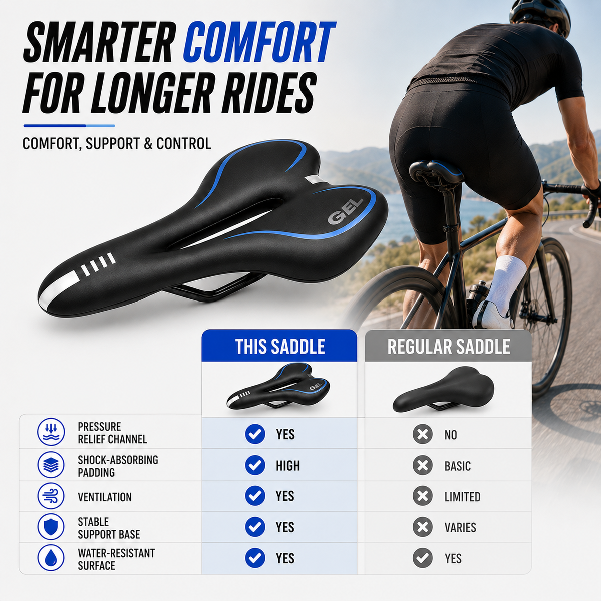 Ergonomic Time Trial Saddle