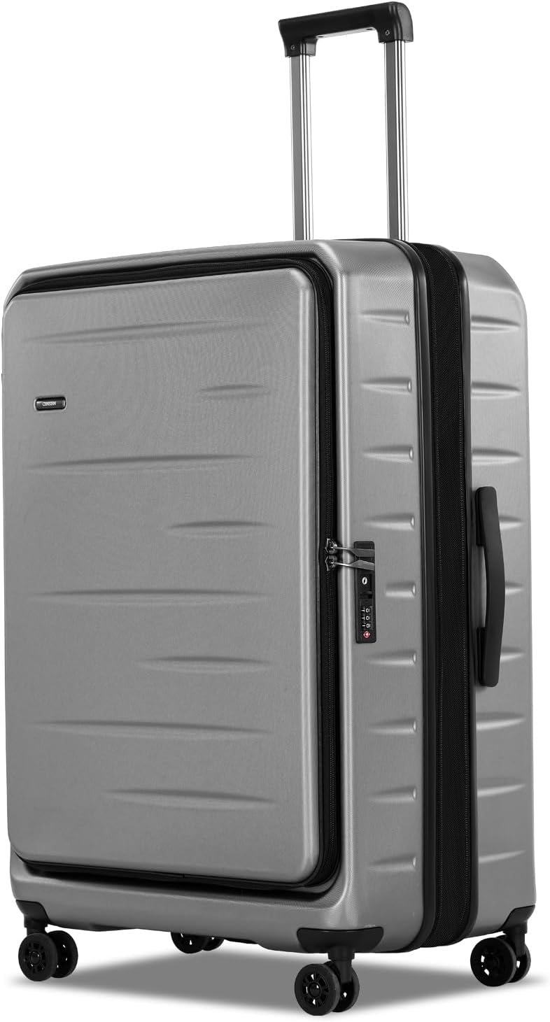 Expandable Luggage Set with Front Opening and TSA Lock