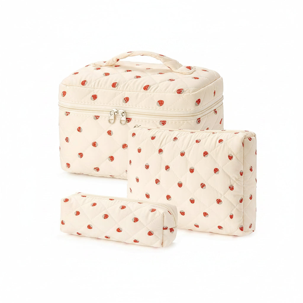 Floral Cotton Travel Cosmetic Bag