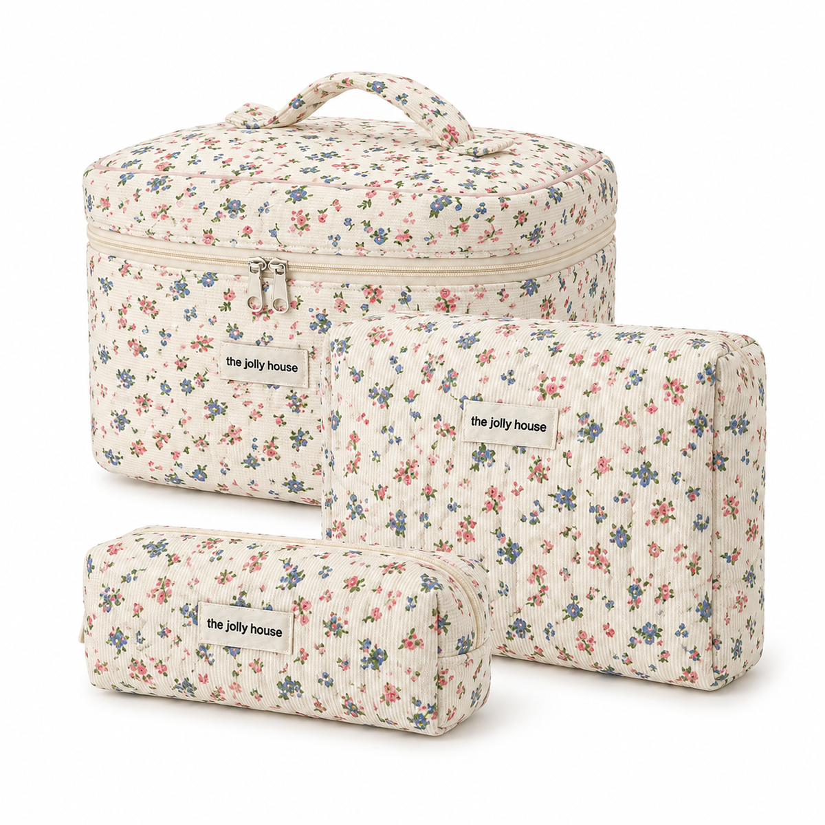 Floral Cotton Travel Cosmetic Bag