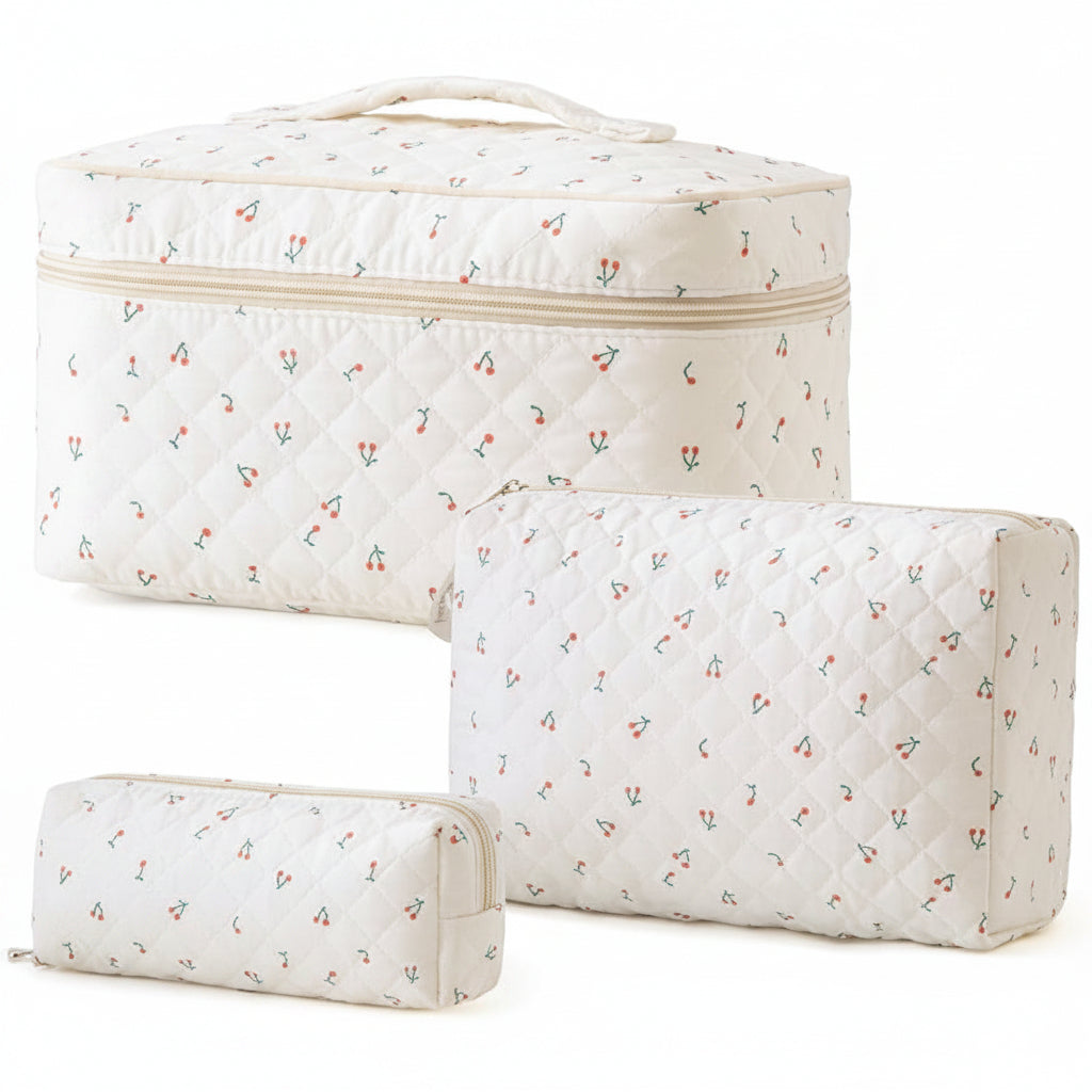 Floral Cotton Travel Cosmetic Bag