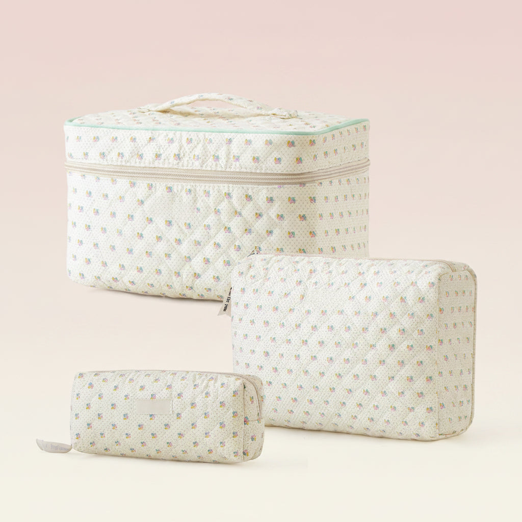 Floral Cotton Travel Cosmetic Bag