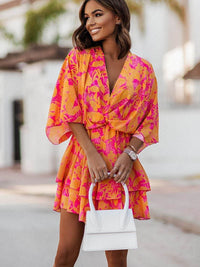 Flowy V-Neck Bohemian Chic Summer Mini Dress