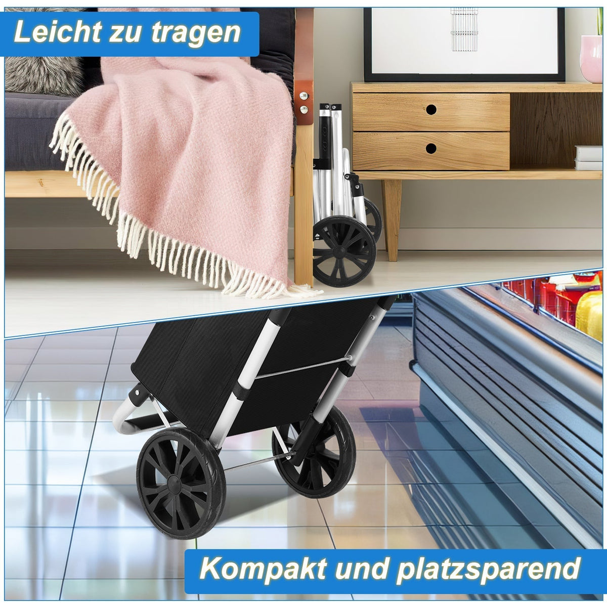 Foldable 40L Shopping Trolley