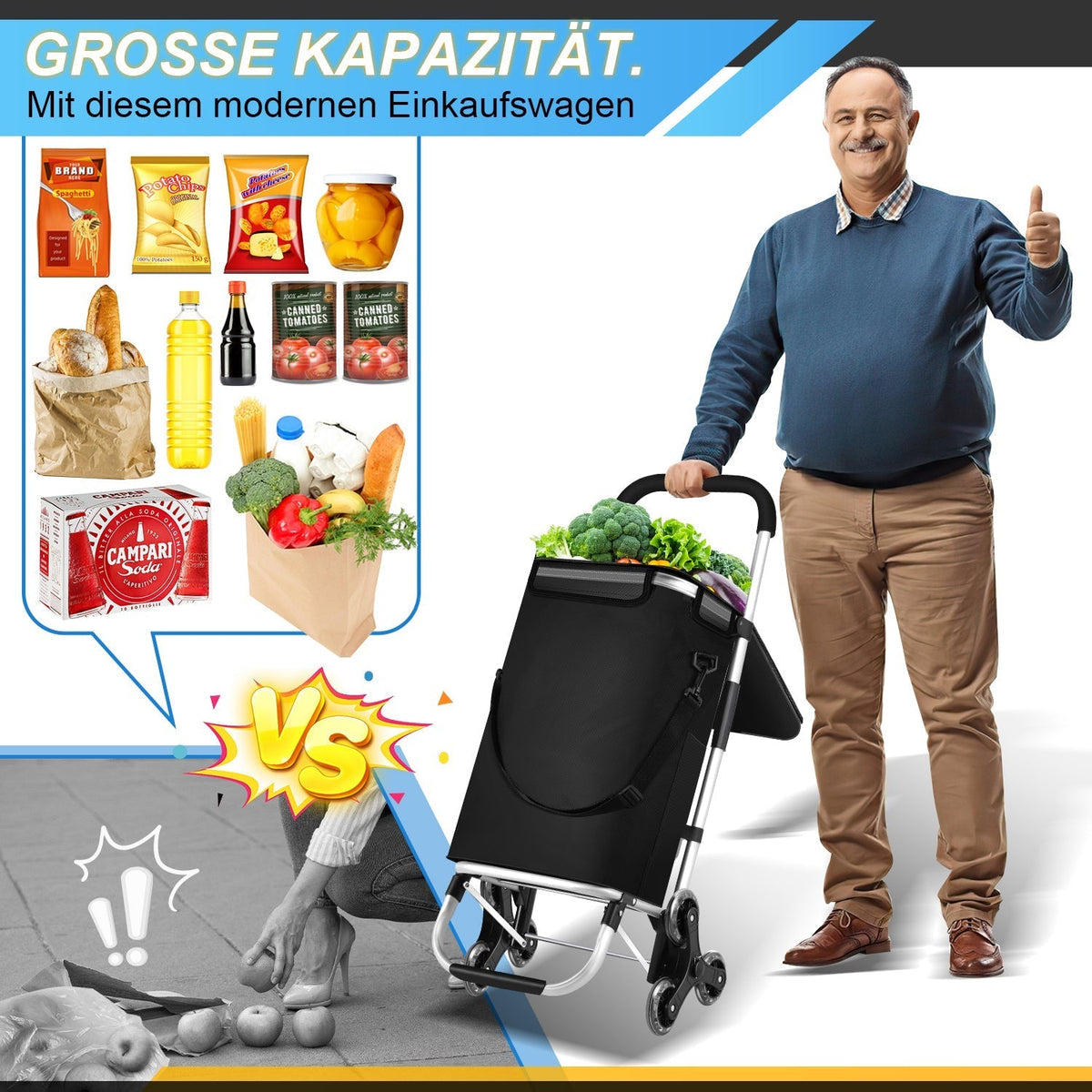 Foldable 40L Shopping Trolley