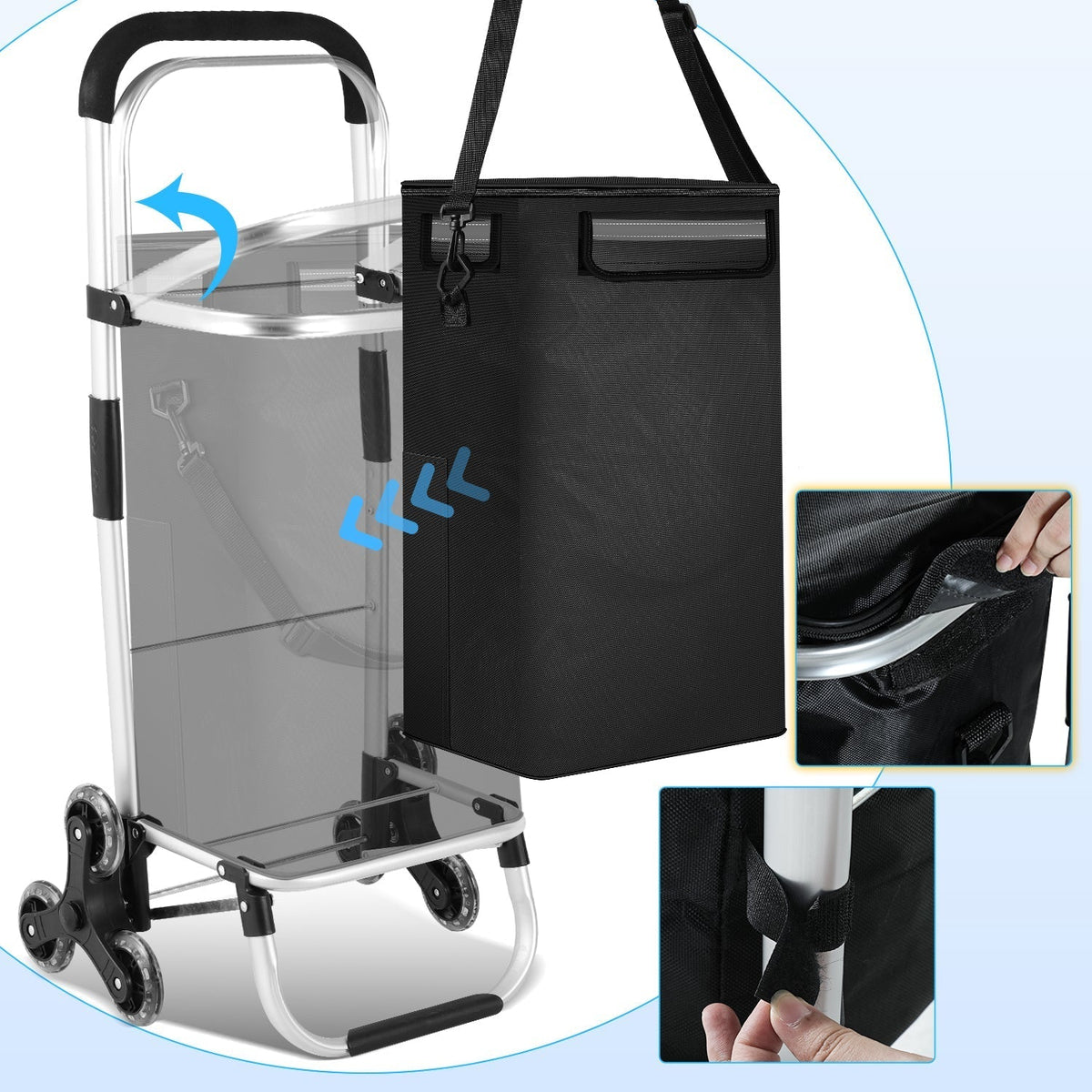 Foldable 40L Shopping Trolley