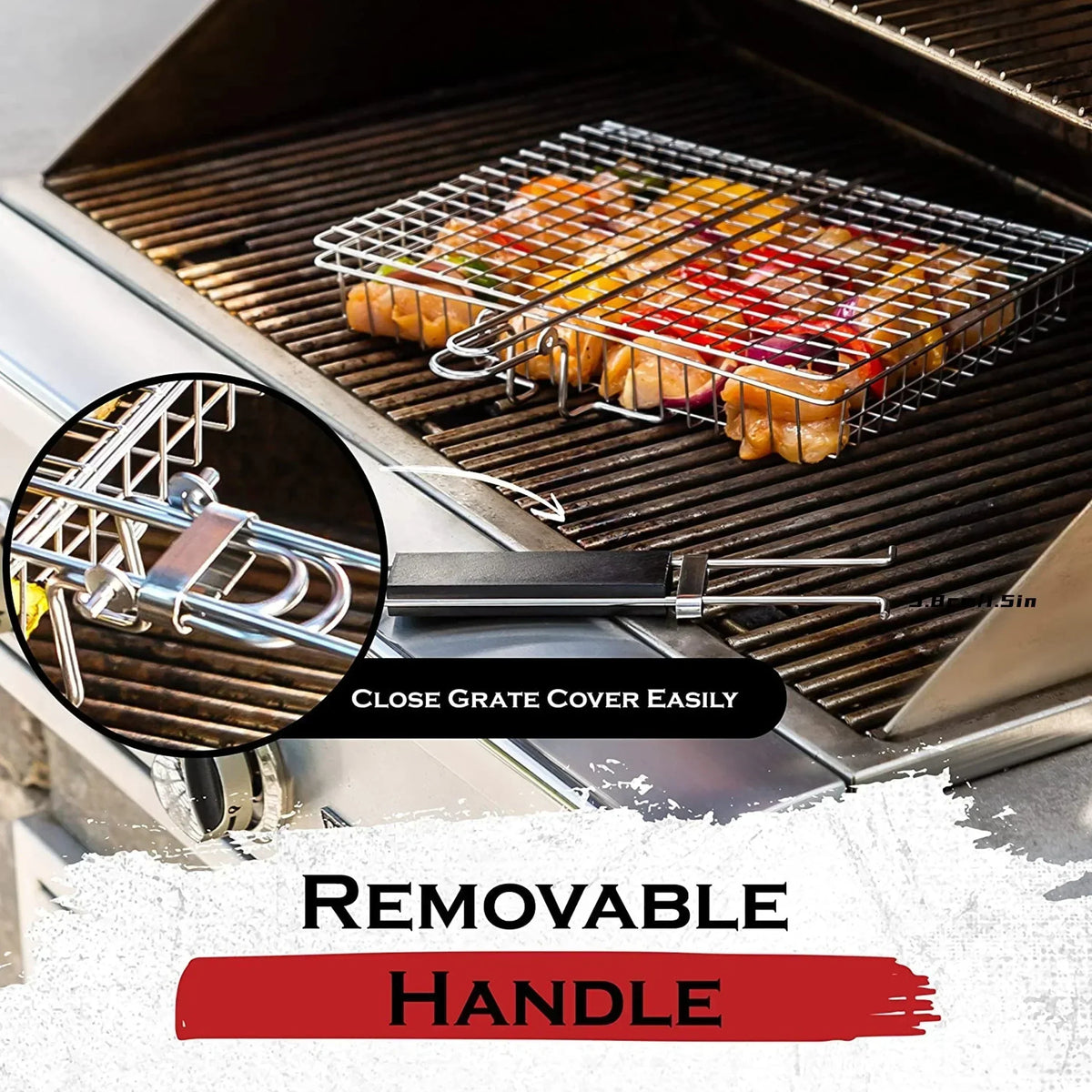 Foldable Non-Stick Stainless Steel Grill Basket | Heat-Resistant | For Meat & Vegetables
