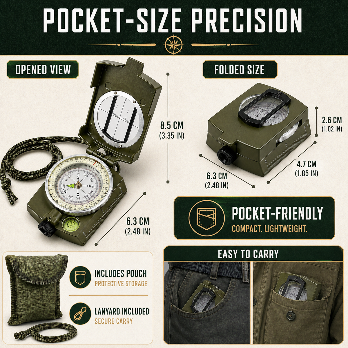 Folding Sighting Compass