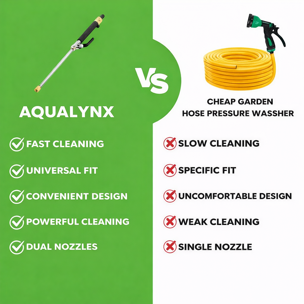 Garden Hose Cleaning Attachment with Adjustable Nozzle