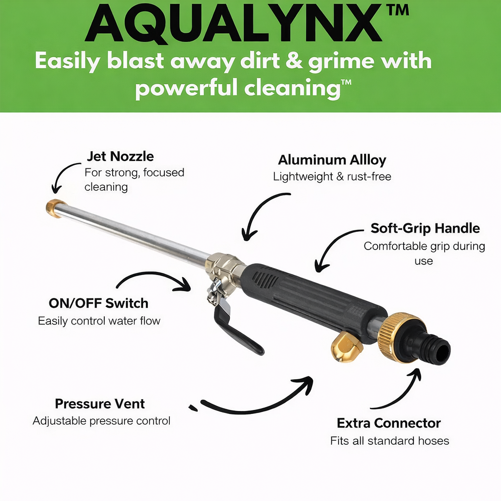 Garden Hose Cleaning Attachment with Adjustable Nozzle