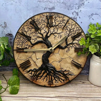 Handmade Eco-Friendly Rustic Tree of Life Wooden Wall Clock