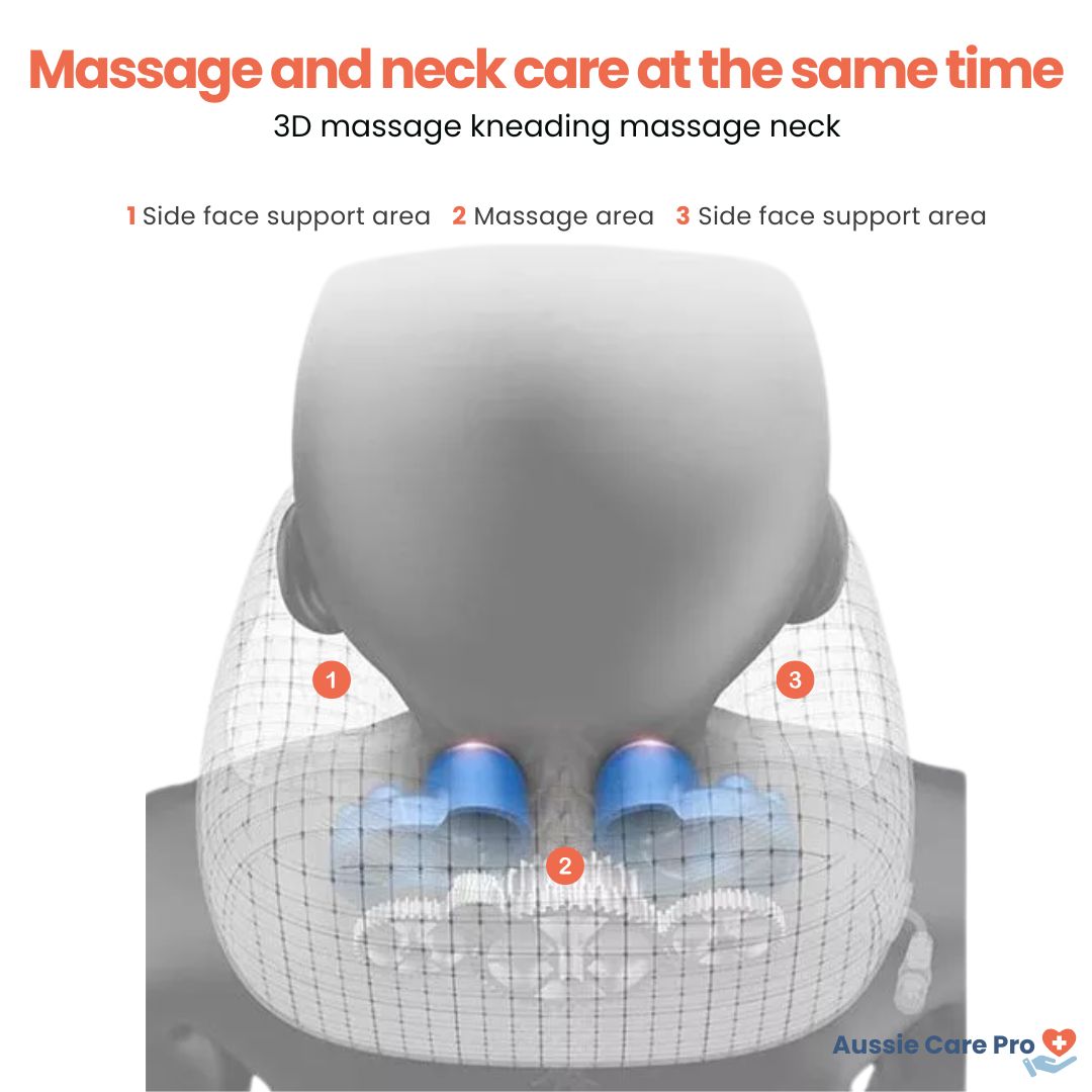 Heated Shiatsu Massage Pillow – Deep Relief for Neck and Shoulders | Portable and Rechargeable