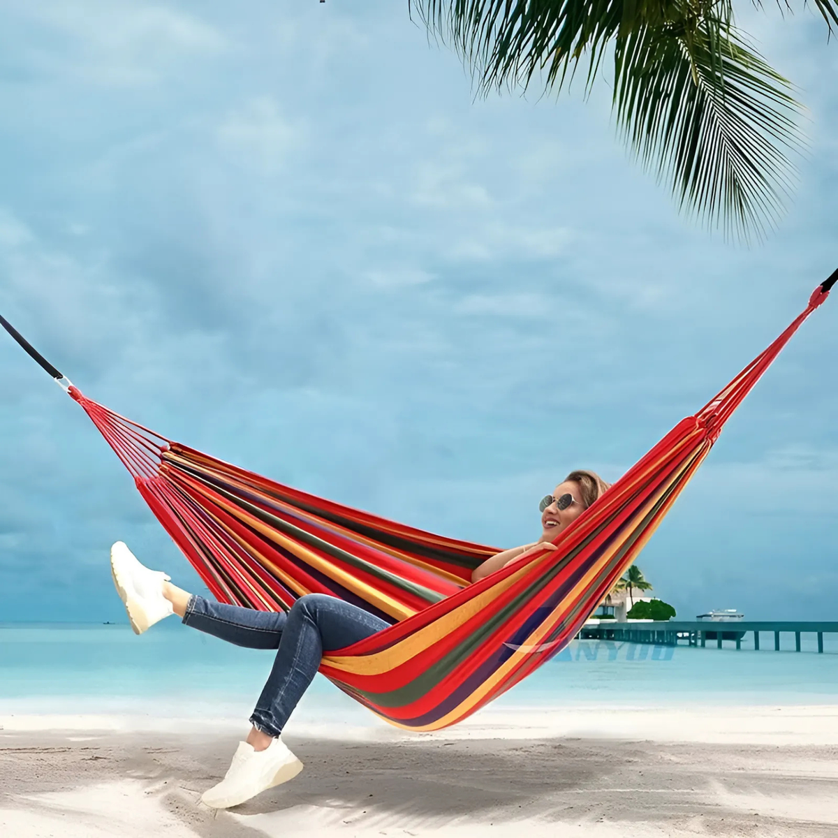 Heavy-Duty Canvas Hammock | Anti-Slip Design | 200 kg Load Capacity