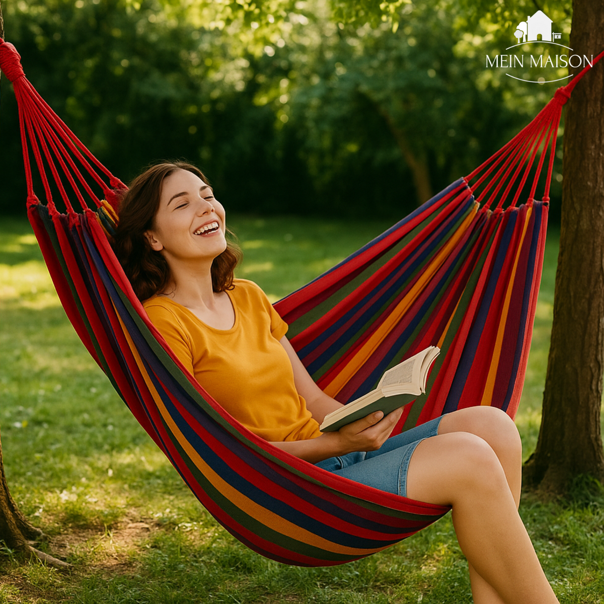 Heavy-Duty Canvas Hammock | Anti-Slip Design | 200 kg Load Capacity
