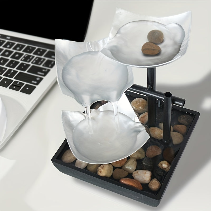 Indoor Fountain with Leaf Design and Gentle Water Flow