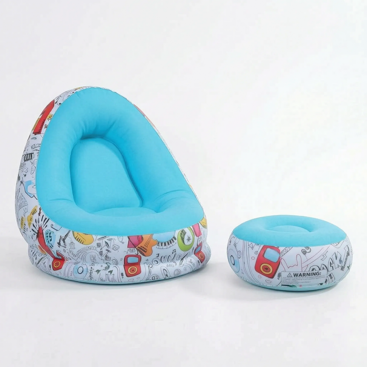 Inflatable Lounge Chair with Footrest Ottoman