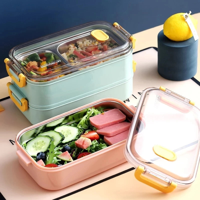 Insulated Bento Lunch Box - Thermal Multi-Compartment Meal Container for Office, School & On-the-Go
