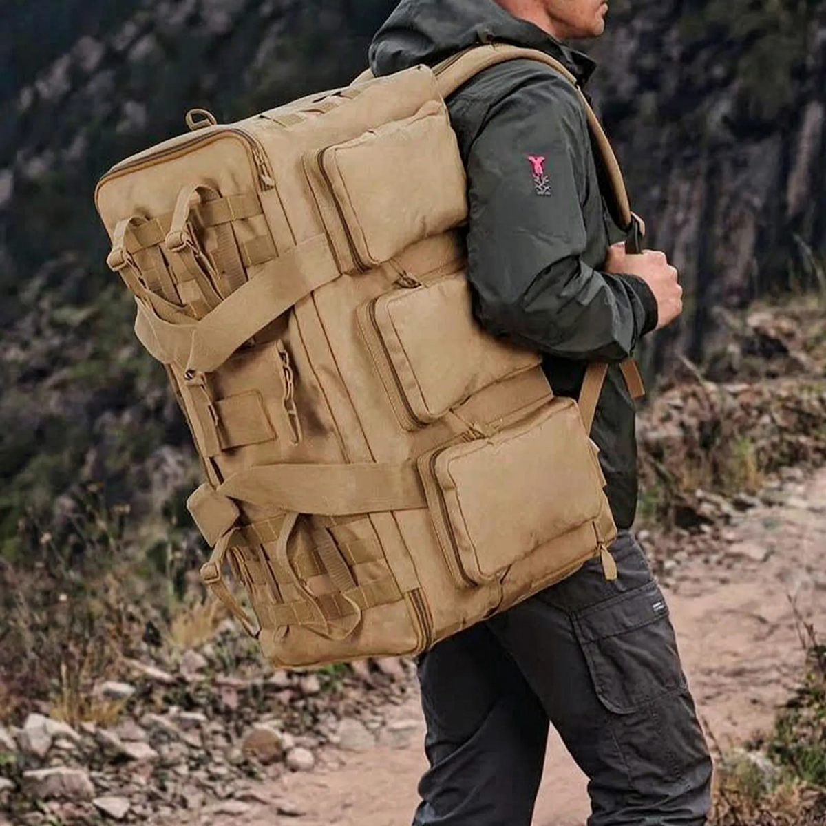 Large 55L Tactical Duffel Backpack