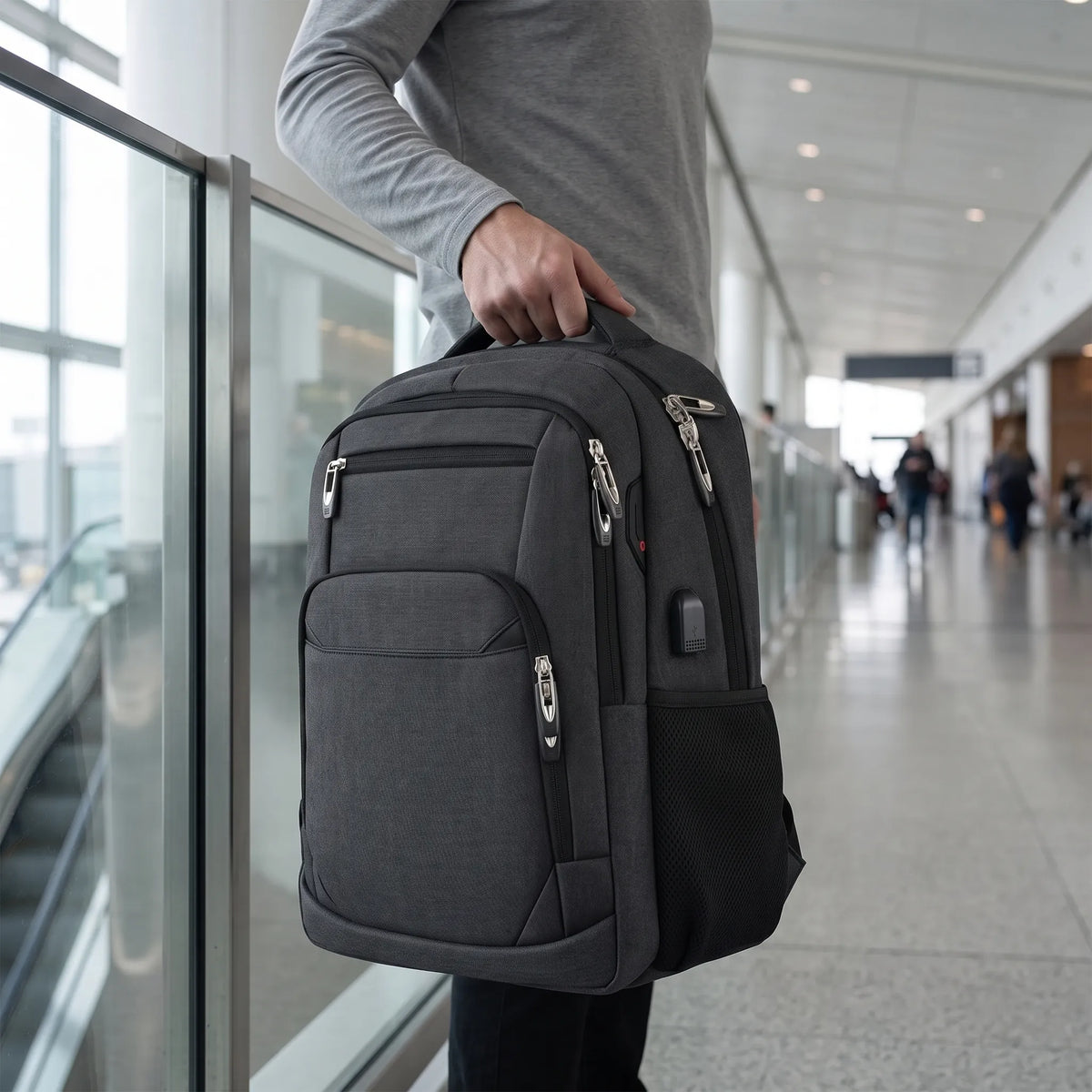 Large-Capacity Travel Backpack with Multiple Compartments