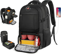 Large Laptop Backpack with Insulated Cooler Compartment and USB Charging Port