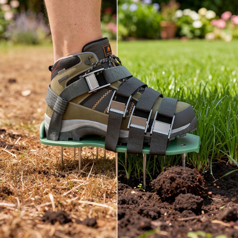 Lawn Aerator Shoes | Aerate the Lawn While Walking | Spike Strap System