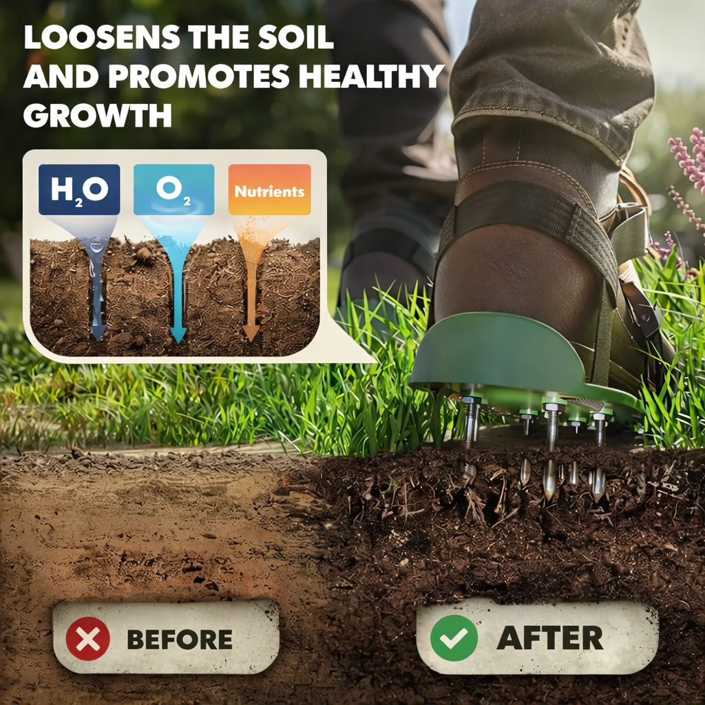 Lawn Aerator Shoes | Aerate the Lawn While Walking | Spike Strap System