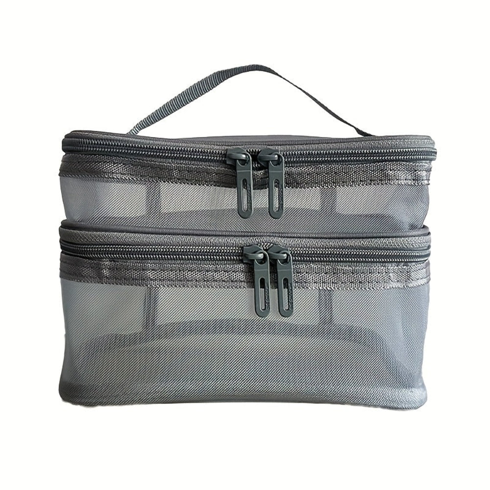 Lightweight Compact Travel Makeup Bag with Leakproof Interior and Multi-Compartment Design