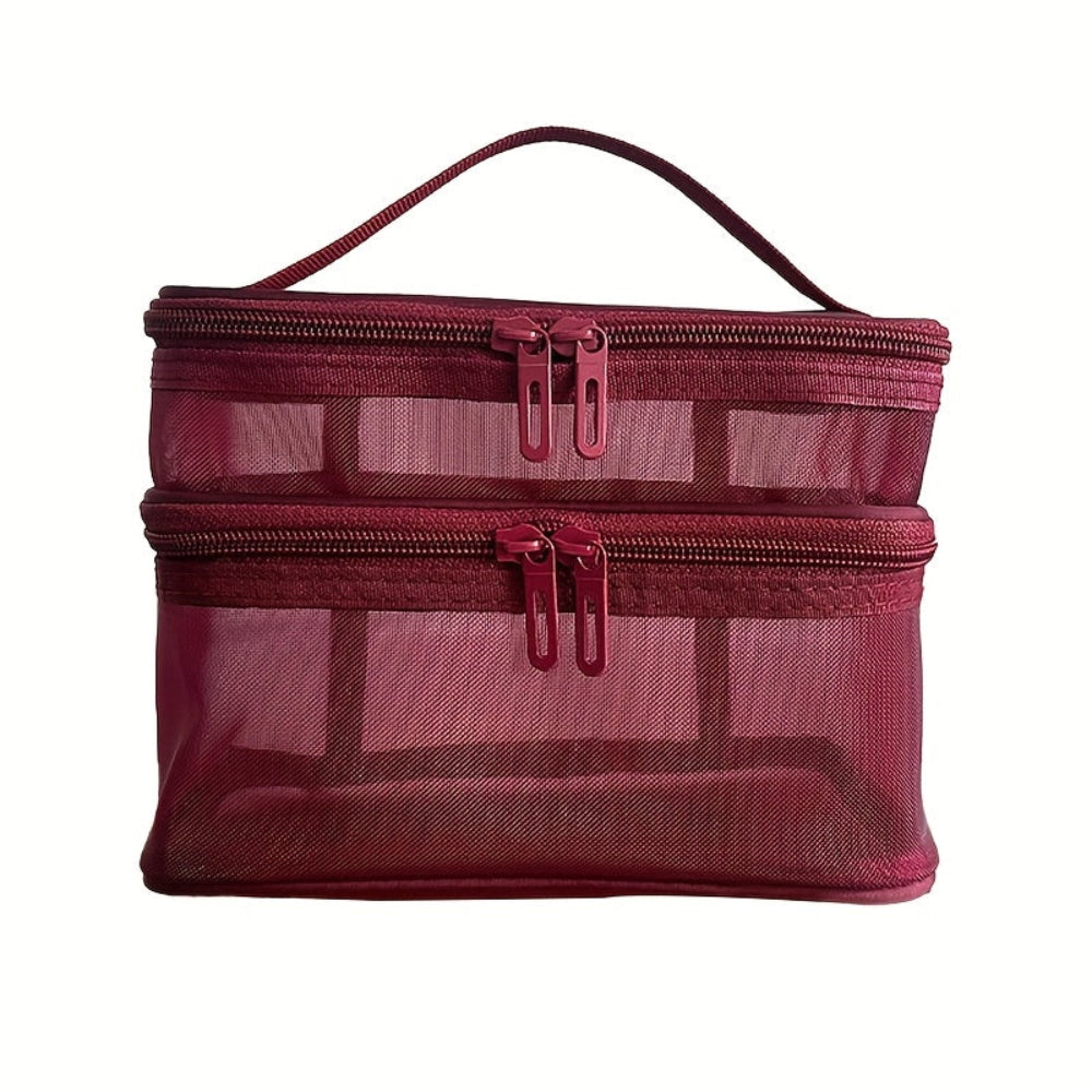 Lightweight Compact Travel Makeup Bag with Leakproof Interior and Multi-Compartment Design