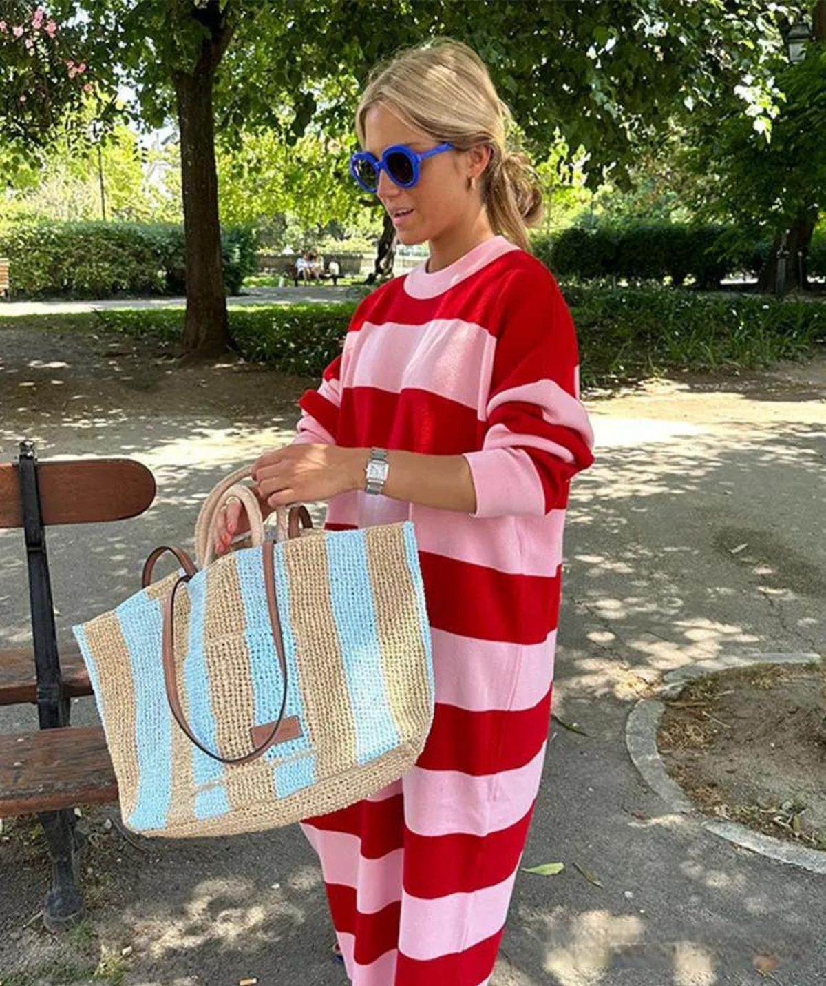 Lightweight Striped Relaxed Fit Summer Dress