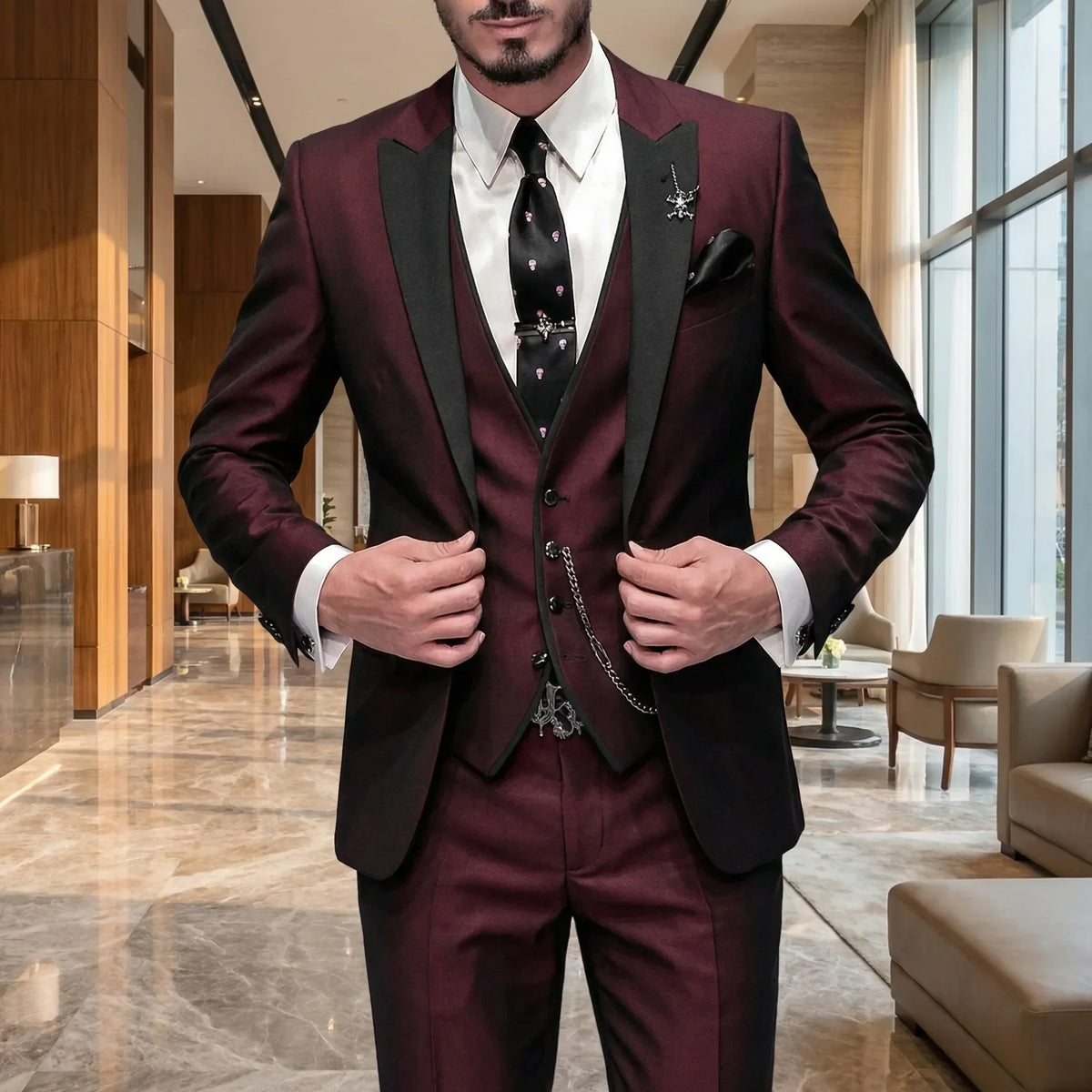 Men's 3-Piece Formal Slim-Fit Suit